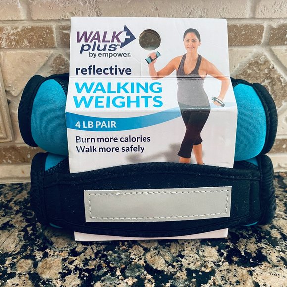 Walk Plus by Empower Other - New Reflective Hand Weights Walking Running Walk Plus 2Lb Each (4Lb Total)